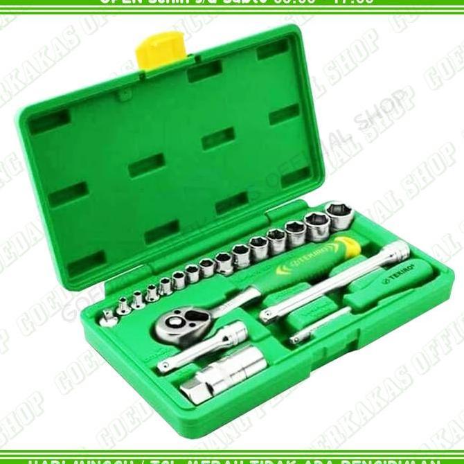 Kunci Sok Set Tekiro 21 Pcs Chrome Vanadium Socket 1/2 Inch
