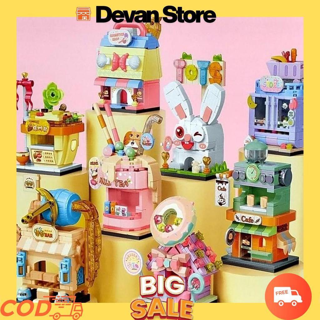Mainan Anak Perempuan Sembo Block Store Toys Cafe Milk Tea Bar Cosmetic Shop Cod [A4]