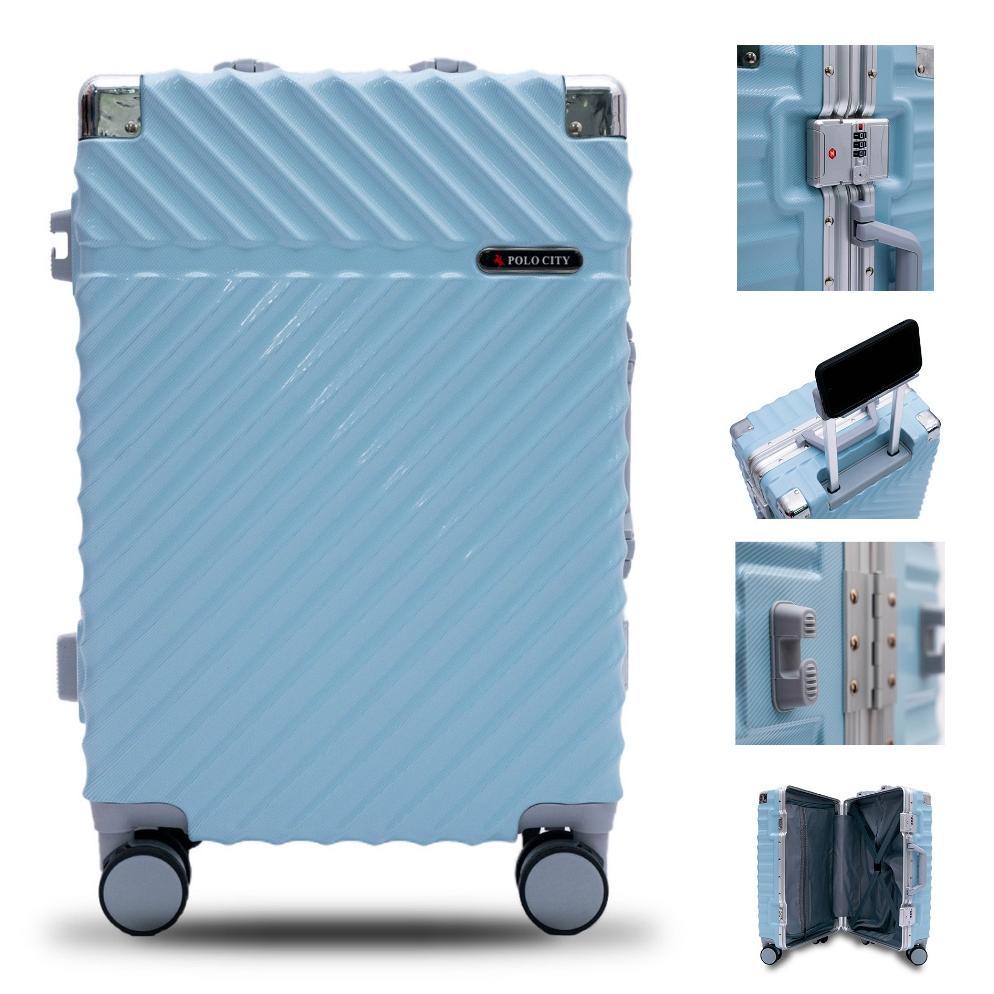Koper Hardcase Aluminum Polo City No Zipper Size Bagasi 24 Inch - 7001