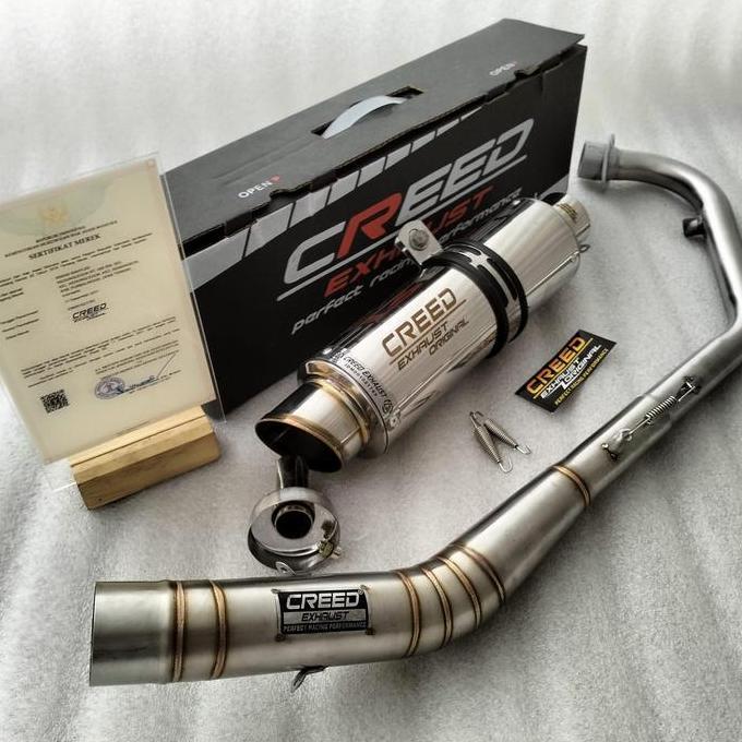 FULL SYSTEM KNALPOT RACING CREED EXHAUST SUARA NGEBAS ADEM PNP VIXION OLD/NEW/R SONIC R15 CB 150R CB
