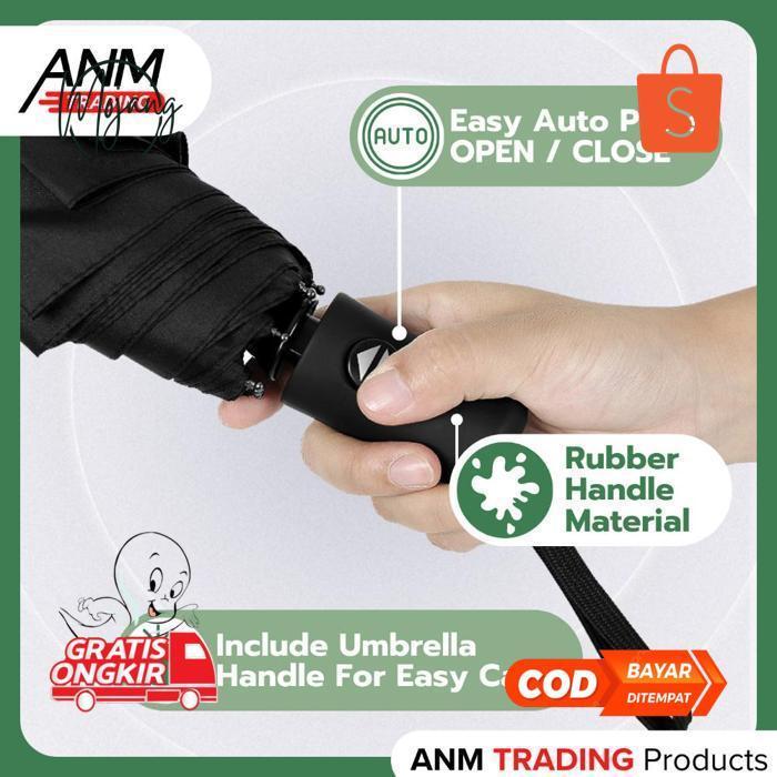 gf-5 Terbaru [ANM TRADING] Payung Lipat Otomatis Buka Tutup Lipat 3 Polos Anti UV Premium Quality He