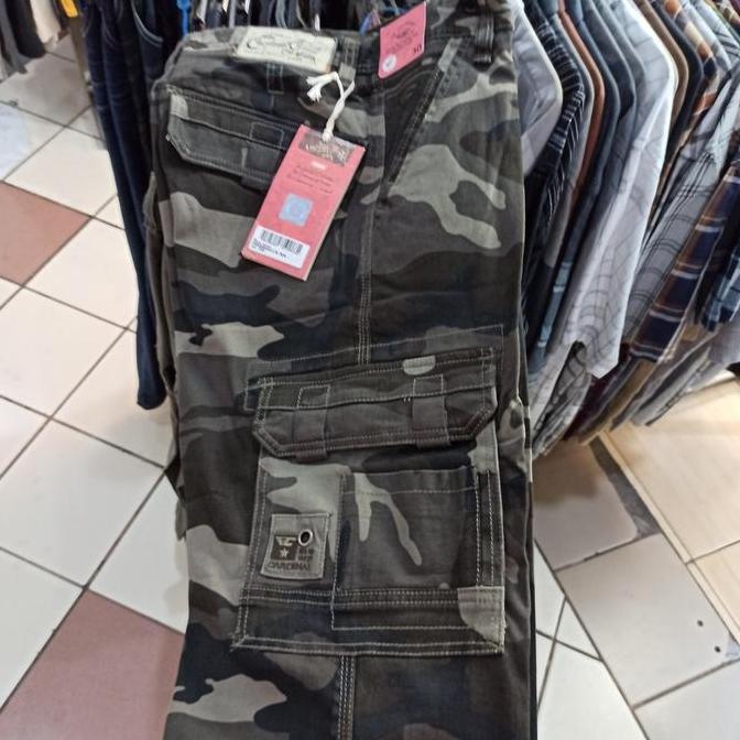 Promo CARDINAL Original Mens Casual Celana Cargo Katun Doreng EBGBR376 KB COD