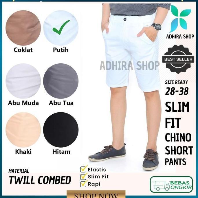 Promo Celana Cino Putih Pria Chino Pendek Pria Chino Putih pendek Original COD