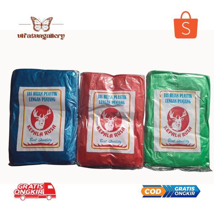 BYP-27 TGC-1924 [HARGA 1 LUSIN] Jas Hujan  Plastik LDPE/ Jas Ujan Plastik Rusa/ Jas Ujan Plastik Kel