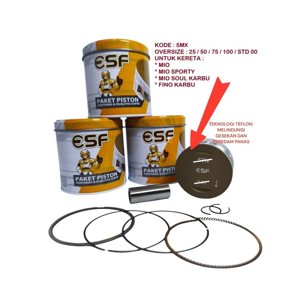 (GARANSI 30 HARI) PISTONKIT PISTON + RING + KLIP NPP TAKAYAMA MIO MIO SPORTY MIOSOUL KARBURATOR OVER