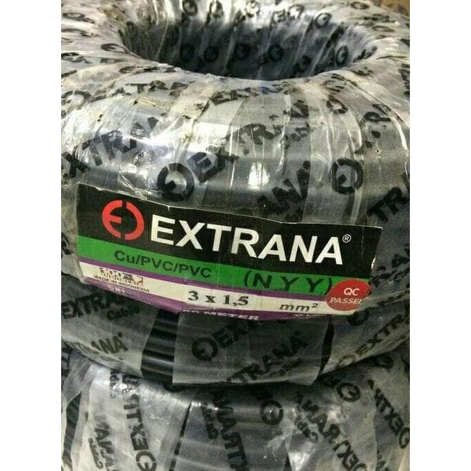 EXTRANA NYY 3X1,5MM (HITAM TEMBAGA KAWAT) NYY 3 X 1,5 MM