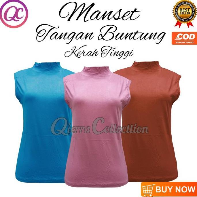 Promo Manset Tanpa Lengan Buntung Wanita Kerah Turtle Neck Polos Dalaman Yukensi Perempuan Bahan Ray