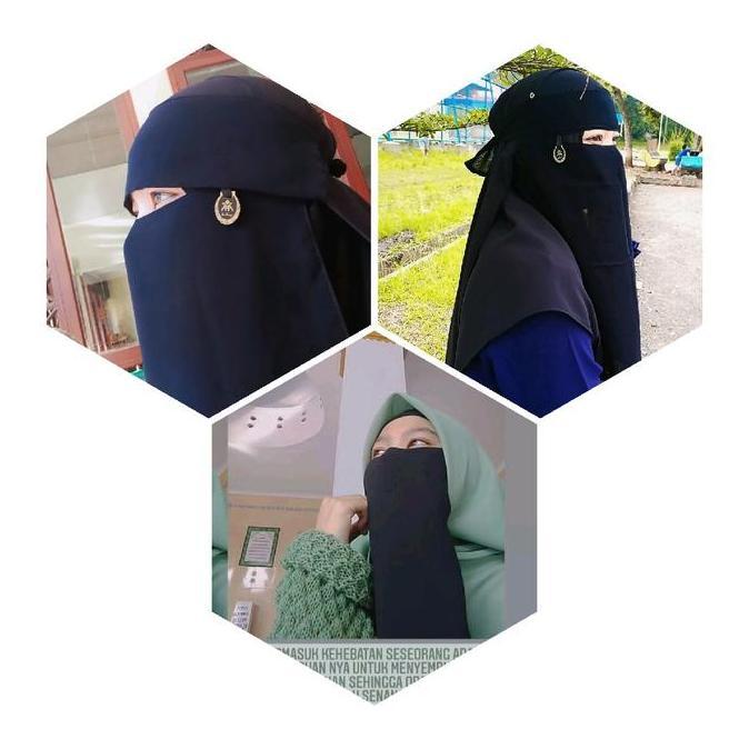 paket hemat cadar niqab bandana ,poni , karet