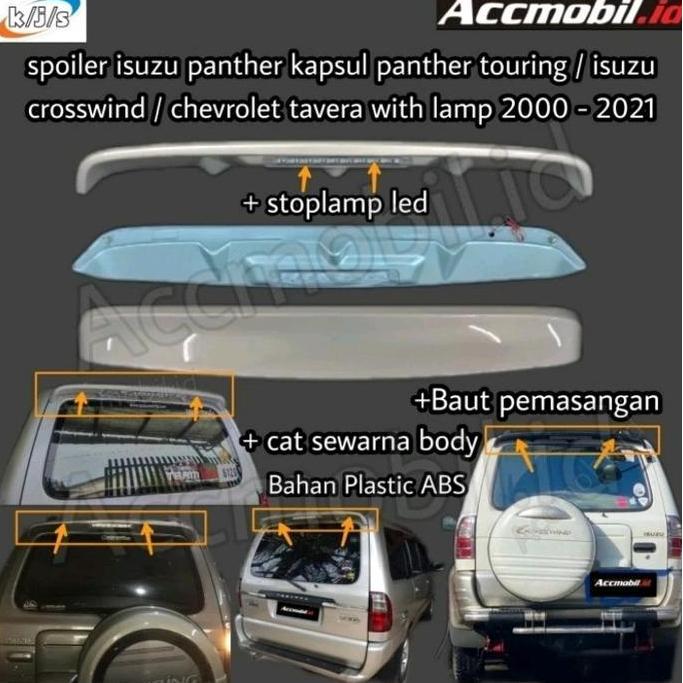 SPOILER ISUZU PANTHER PANTHER TOURING CHEVROLET TAVERA 2000 - 2022 DENGAN LAMPU ORIGINAL DAN TERPERC