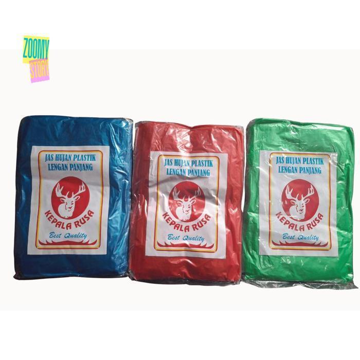 wwr-76 [HARGA 1 LUSIN] Jas Hujan  Plastik LDPE/ Jas Ujan Plastik Rusa/ Jas Ujan Plastik Kelelawar/ J