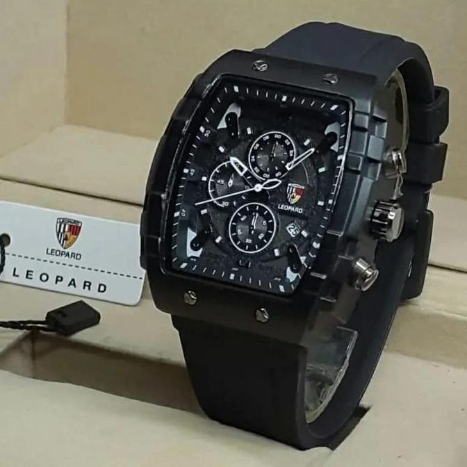 Promo Jam Tangan Pria LEOPARD 8018 Original trap Rubber Chrono Variasi Tanggal Aktif Anti Air [ BISA