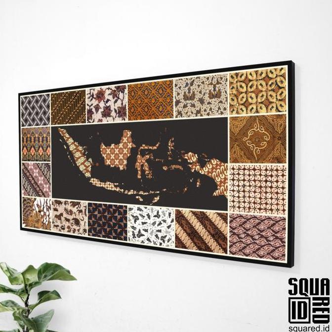 hiasan dinding batik peta indonesia 120x60cm