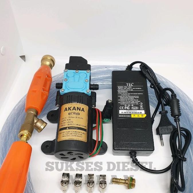 PAKET SET KOMPLIT SELANG MESIN DOORSMEER MINI 12V 8A MEREK AKANA COLOK COLOK JET CLEANER