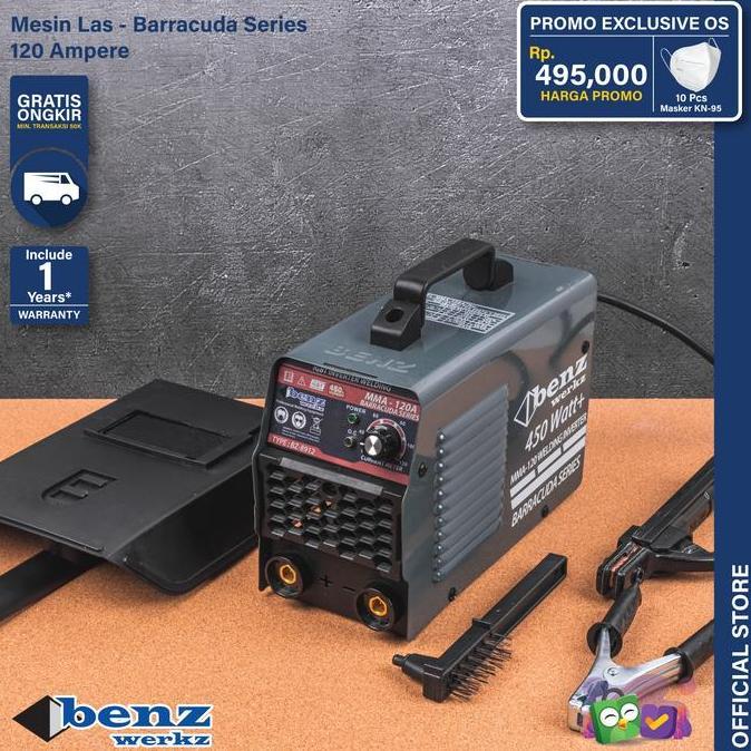 Mesin Las MMA 120A / Trafo Las / Inverter Barracuda Series Benz Werkz