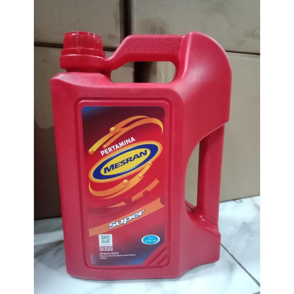 New Oli Mesran Super 20W-50 4 Liter Pertamina Original