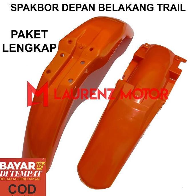 PAKET LENGKAP SPAKBOR DEPAN DAN BELAKANG TRAIL / KLX 150 Dtracker Kawasaki Tutup Lumpur