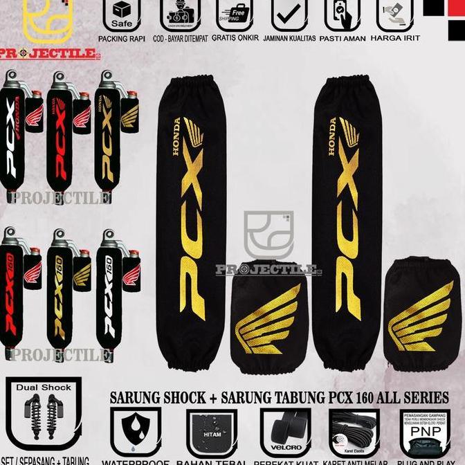 Sarung Shock + Sarung Tabung PCX sarung shockbreaker cover shock Belakang HONDA PCX 150, PCX 160, OH