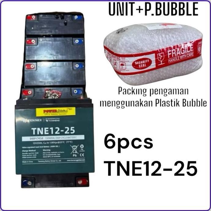 PROMO PAKET 72V 25AH ( 6BH 12V25AH ) [ Battery UPS - Baterai Motor Listrik ] Aki Selis Tianneng 6PCS