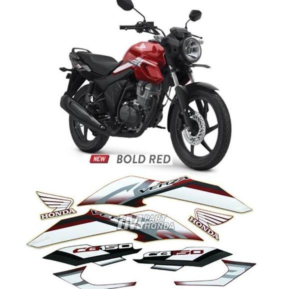 Stiker CB150 Verza CW 2022 Merah Hitam Bold Red