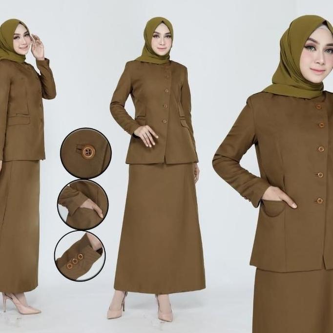 Blazer Baju Seragam Pns Wanita Pemda Tua Model Kancing Miring