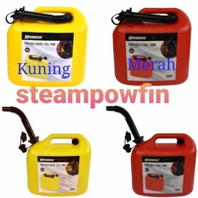 KRISBOW JERIGEN BENSIN SOLAR PLASTIK 10L FUEL GASOLINE TANK JERRY CAN