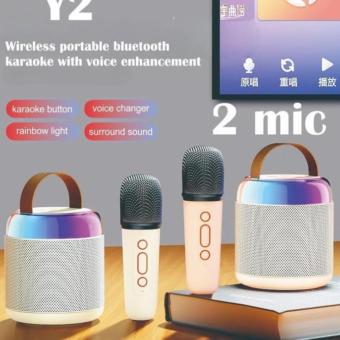 TERMURAH - speaker karaoke bluetooth 2 mic Y