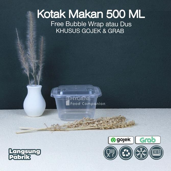Thinwall Kotak Makan 500ml Plastik - Food Container Persegi 500ml