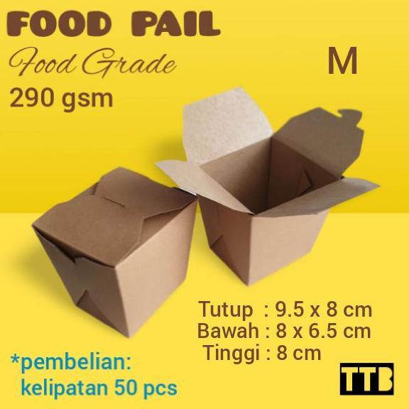 Food Pail Box Kraft - Kotak Kemasan Food Pail - Dus Food Pail - Size M