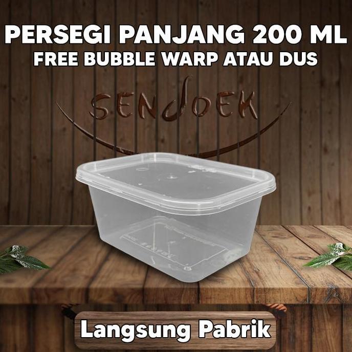 Thinwall Persegi Panjang 200ml / kotak box dessert