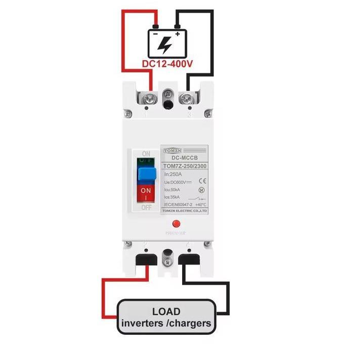 Mccb 2P Dc 600V Dc Perlindungan Kelebihan Beban Pemutus Sirkuit Pv Kualitas Terbaik Harga Termurah