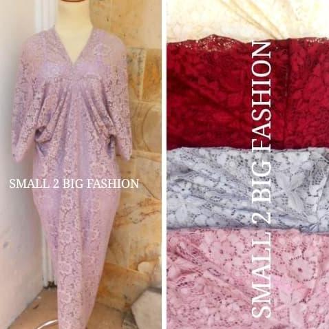 Terbaru Kaftan Brokat Ungu Muda Gading Abu Biru / Kaftan Brukat / Tunik Jadi