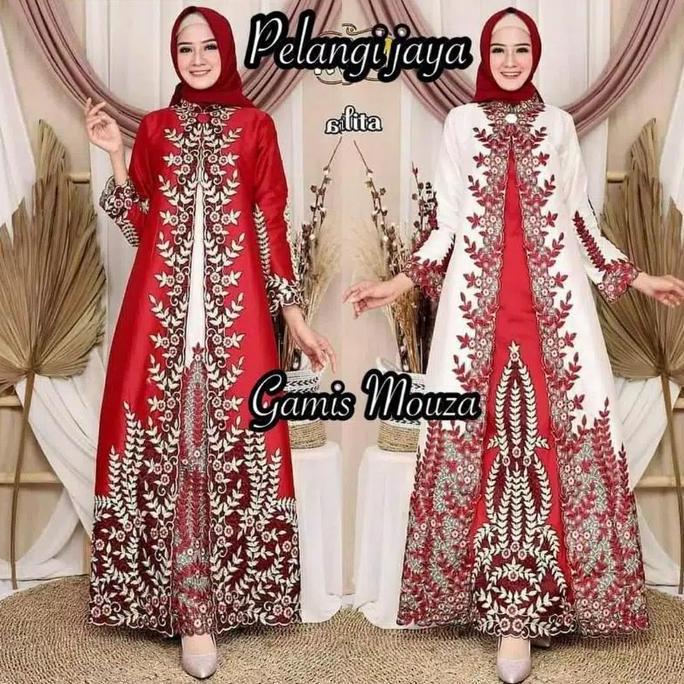 Terbaru Gamis Mouza Taffeta Bordir Ori By Pelangi Jaya Size M-Xxl