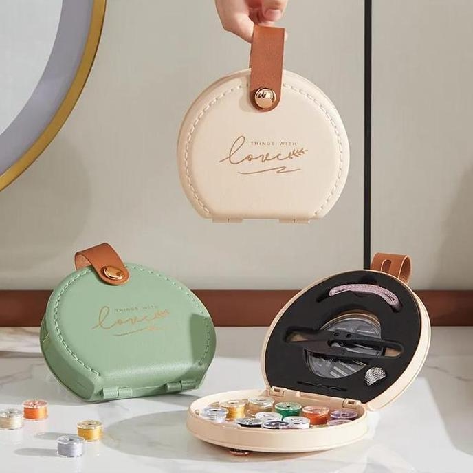 Premium Sewing Kit Kotak perlengkapan alat jahit Set alat jahit kulit