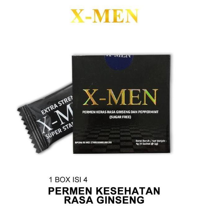 XMEN Permen Stamina Pria 1 Box Isi 4 Orinal BPOM Permen Kesehatan XMEN Permen Misteri Candy