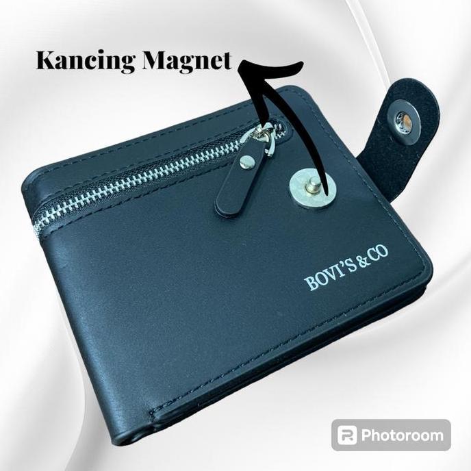 DV121 - Dompet Pria Original Bovis Seleting Depan dan Kancing Magnit Model Keren Anak Muda Terbaru K