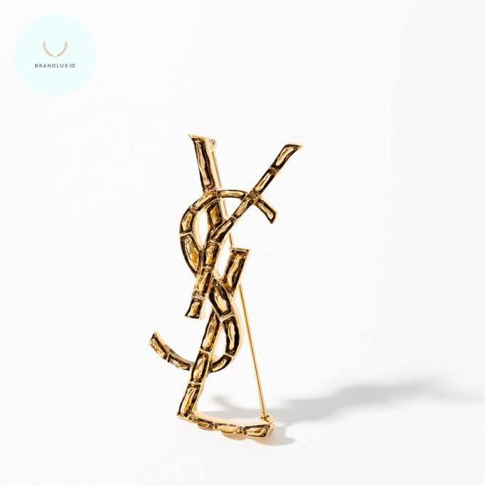 Saint Laurent Opyum Brooch croco brooch  Twisted brooch Engraved brooch Wrapped cord brooch Gold