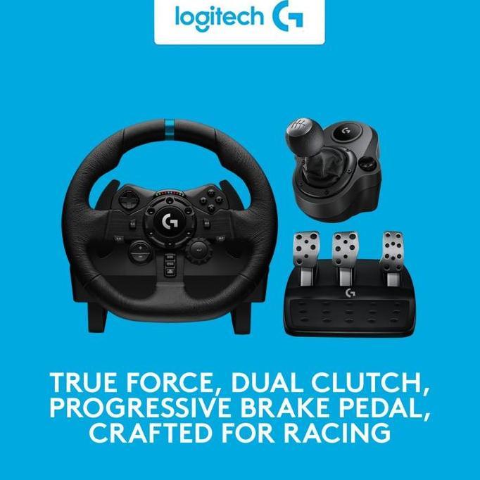Logitech G923 True Force Driving Steering Wheel And Pedals Pc Ps4 Ps5 Emulator Balap Mobil Kualitas 