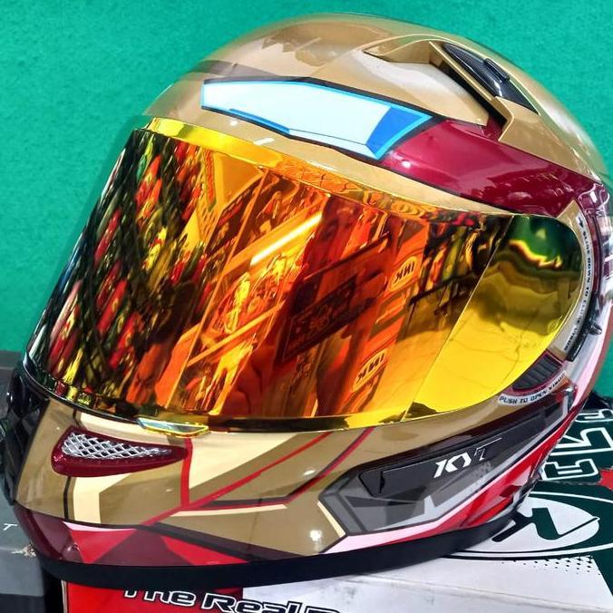 DR107 - VISOR IRIDIUM KYT R10 | K2 RAIDER | RC7 FLAT VISOR IRIDIUM RED GOLD
