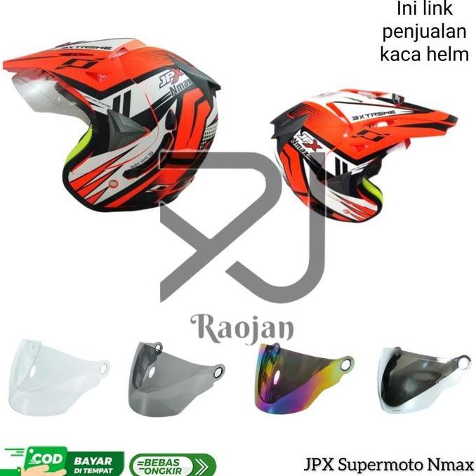 DR169 >> Kaca helm Jpx Supermoto Nmax Visor helm Jpx Supermoto Nmax
