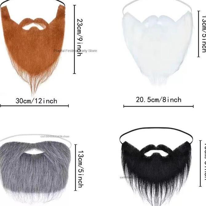 HISOKA Jenggot imitasi palsu hitam putih Kostum Cosplay panjang long beard halloween / Halloween Fak