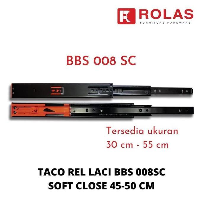 Ready stock REL LACI 50 CM TACO / TACO REL LACI BBS 008SC SOFT CLOSE 45-50