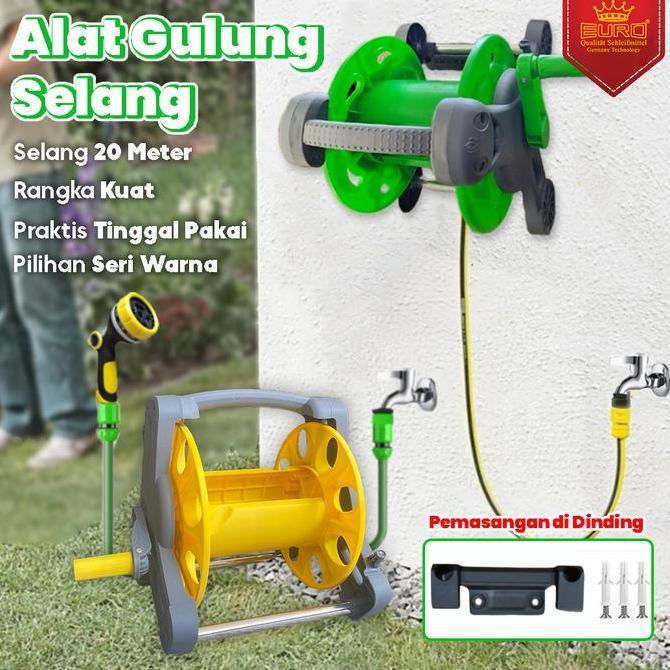 Alat Penggulung Gulung Gulungan Selang (Hose-Reel) 25m ALAT RANGKA GULUNGAN SELANG GARDEN KEBUN SELA
