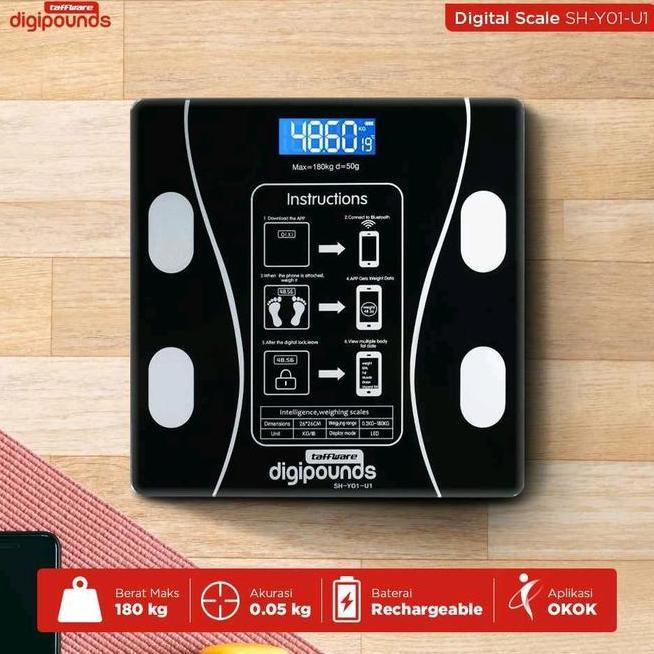 Timbangan Badan Dital Health Scale Smart Scale Bluetooth 180Kg