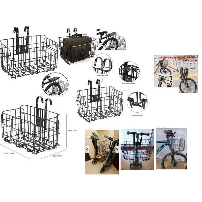 KERANJANG SEPEDA LIPAT FOLDABLE BICYCLE RACK DEPAN BELAKANG MTB SHA