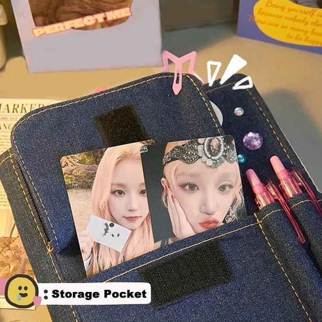 A5 Denim Binder 20 Sleeve 4P 6 Ring Binder A5