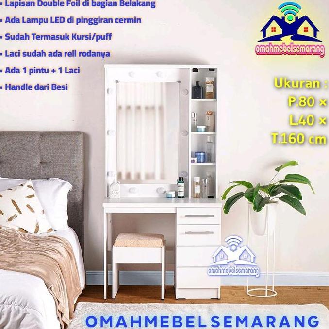 Meja rias tolet lampu LED OLYMPIC PALAZIO dressing table minimalis Furniture Mebel