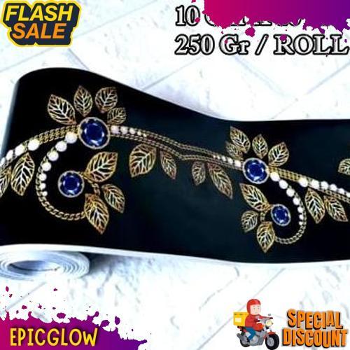 GROSIR List Border Stiker 10 Meter Wall Border List Border Motif Bunga List Wallpaper Dinding Border