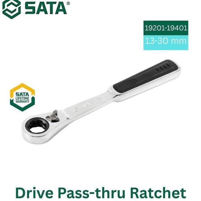 AXER Sata 19201 19401 Kunci Ratchet Pass-Thru 13 mm 30 mm / 13 mm 30 mm Drive Pass-Thru Ratchet - 19