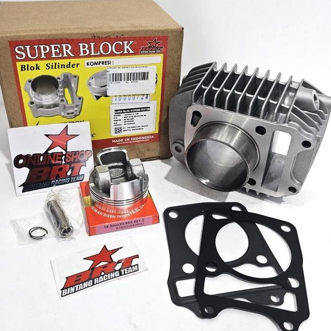DIREWOLF BLOK SET PISTON CAST IRON 62 58.50 BRT BLADE 125 FI SUPRA X 125 HELM IN SUPRA X 125 FI