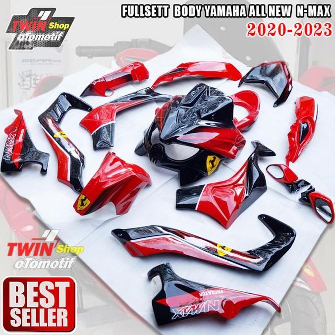 DAIKAKU PAKET BODY PREDATOR NEW NMAX 2020-2023 FULL SET BODY PREDATOR ALL NEW NMAX RED FERRARI